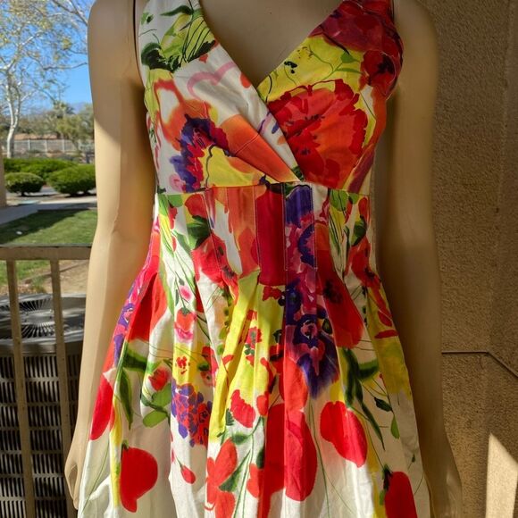 Y2K Eliza F Floral Garden Tea Party Dress - Multicolor - Picture 1 of 10